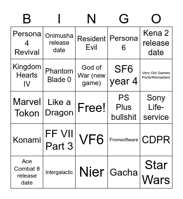 State of Play June 2026 Bingo Card