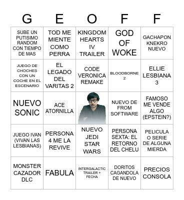 Summer Game Fest 2026 Bingo Card