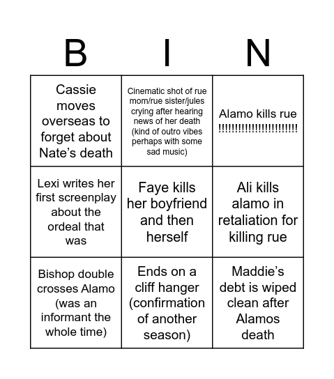 Euphoringo Bingo Card