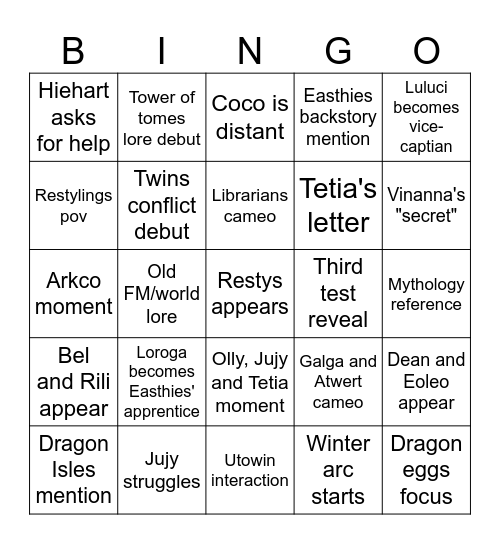 Chapter 98 Bingo Card