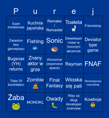 Stan Gree Bingo Card