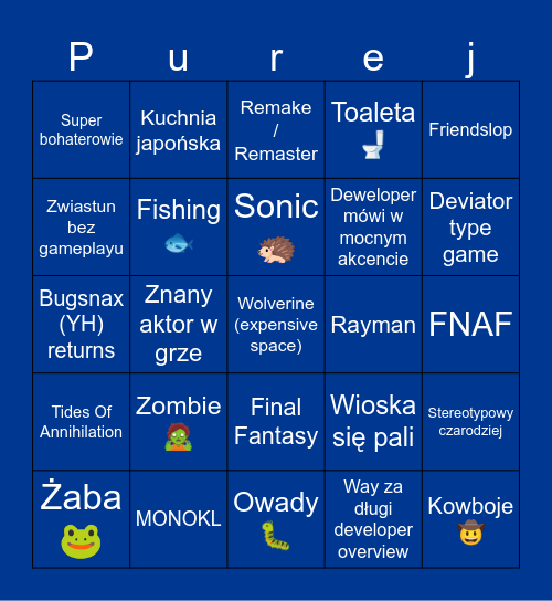 Stan Gree Bingo Card