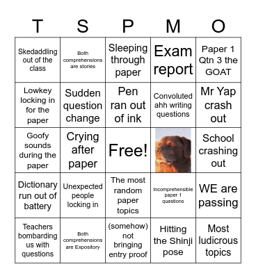 MT O Level Bingo Card