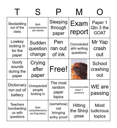 MT O Level Bingo Card