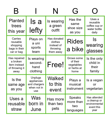 Find Someone Who... Bingo Card