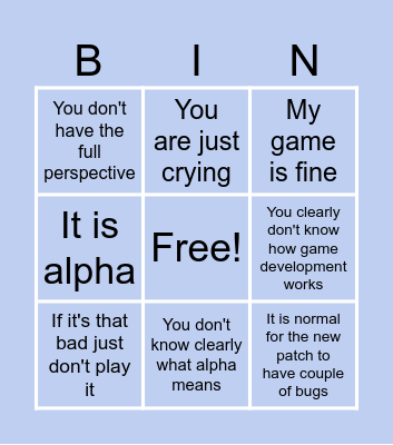 White Knight Bingo Card