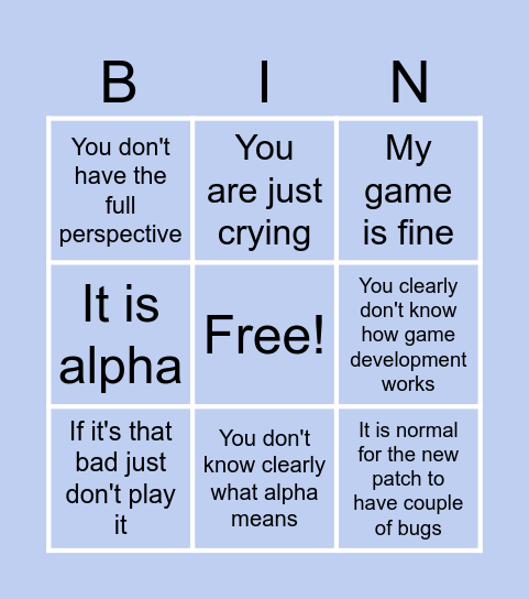 White Knight Bingo Card
