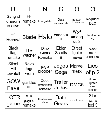 Games BIngo Card