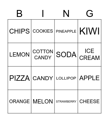 PROCESSED AND NATURAL FOOD Bingo Card