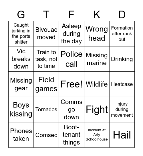 AT Bingo Card
