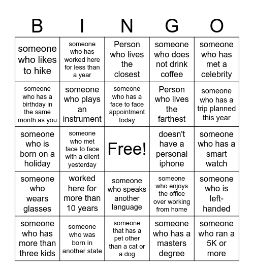 BINGO Card