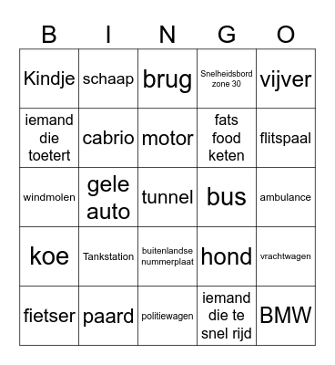 bridal bingo Card