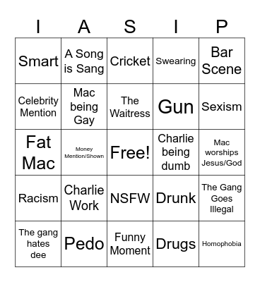 IASIP BINGO Card
