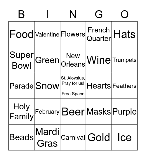 February Gathering  Bingo Card