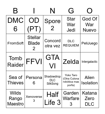 Summer game fest bingo Card