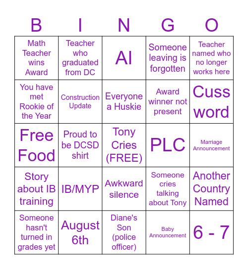 EOY BINGO Card