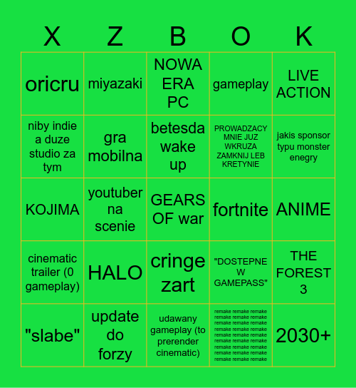 xklocek Bingo Card