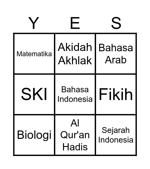 Quizzz Bingo Card