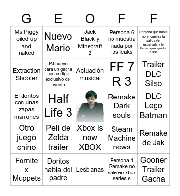 Summer Game Fest 2025 Bingo Card