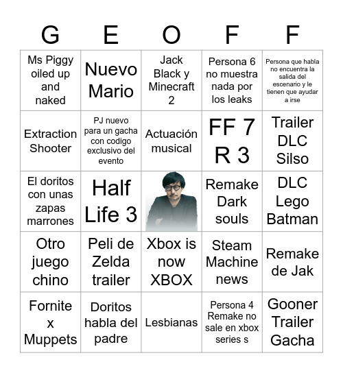 Summer Game Fest 2025 Bingo Card