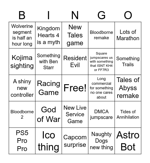 Aries' State of Play June 2026 Bingo Card