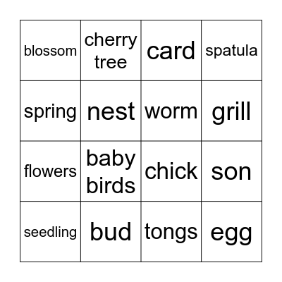 Spring Bingo Card