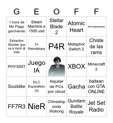 Summer Game Fest 2025 Bingo Card