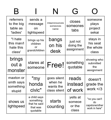 mr arnold bingo but its IED PD4 Bingo Card
