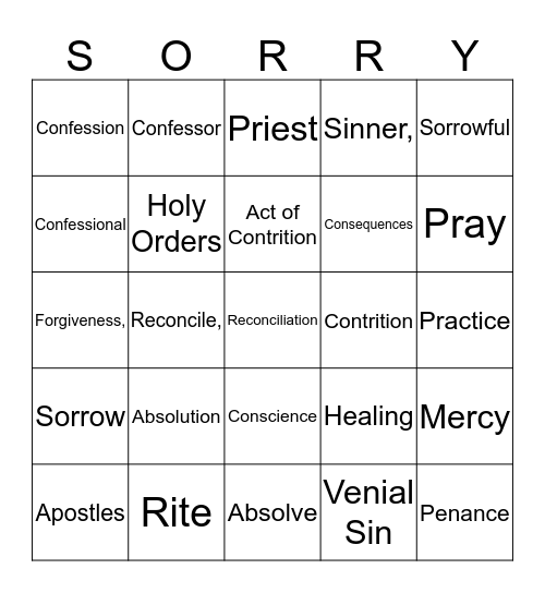 RECONCILIATION #3 Bingo Card