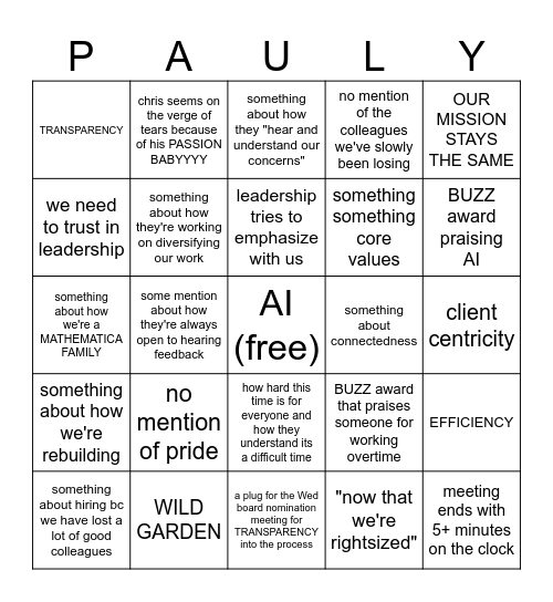 1bu monthly ft. PRIDE Bingo Card