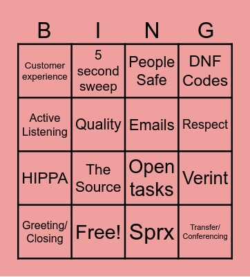 PSR work day! Bingo Card