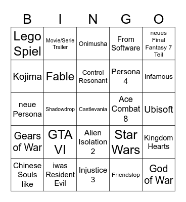 Zeki Bingo Card