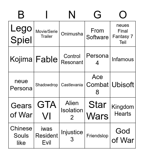 Zeki Bingo Card