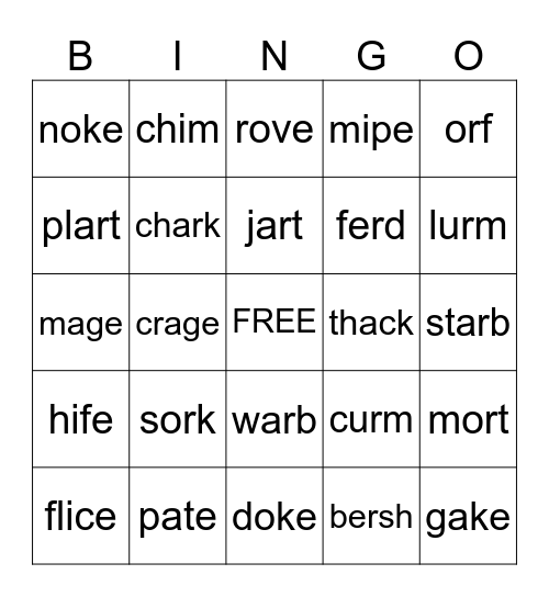NWF 1st Bingo Card