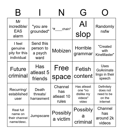 Logo kid Bingo Card