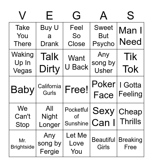 Music Bingo! Bingo Card