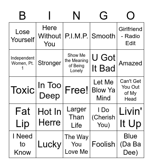 Y2K Rd 2 Bingo Card