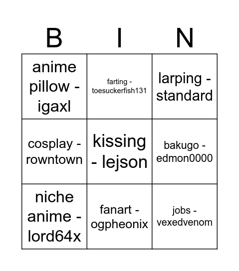 HIDE AND SEEK! Bingo Card