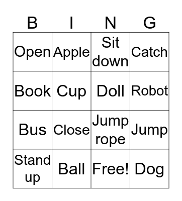 Lesson 1-3 Bingo Card