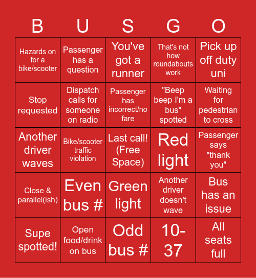 Uni Bingo Card