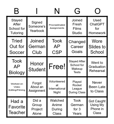 Aseda's Grad Bingo! Bingo Card