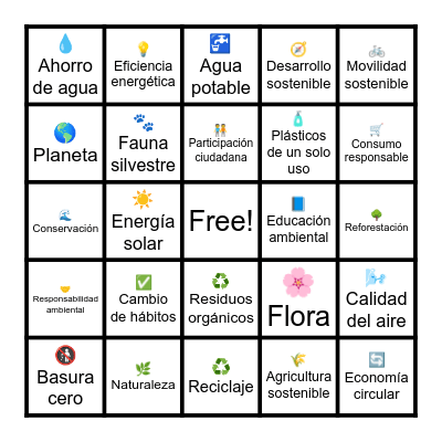 Bingo Ambiental Bingo Card