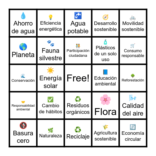 Bingo Ambiental Bingo Card