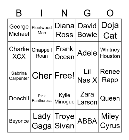 Pride Bingo Card