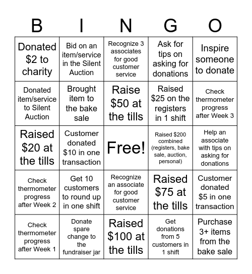 Find Your Stride Bingo Card