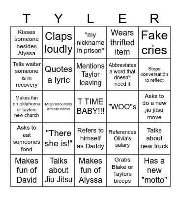 There's our boy... Bingo Card