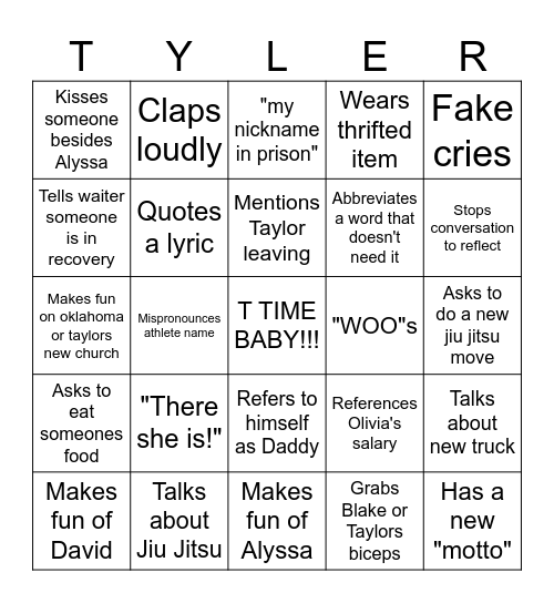 There's our boy... Bingo Card