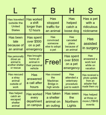 Human BINGO Card