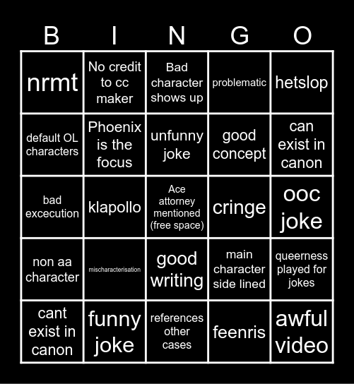 objection.lol bingo Card
