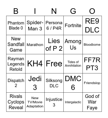 SGF/SoP/XGS Bingo Card